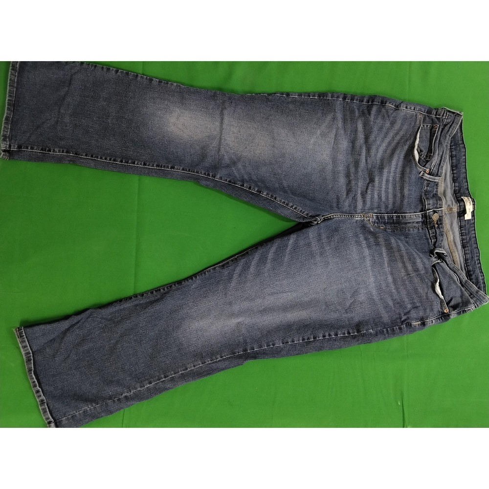 Levi Strauss Signature Men's Bootcut Jeans Dark Wash W36 L30 Denim Stretch